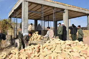 بازدید مسئول دفتر نمایندگی ولی فقیه و مدیر روابط عمومی سپاه شهرستان بجنورد از گروه های جهادی بسیج