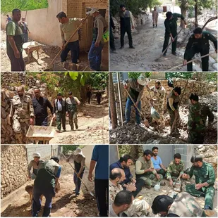 فعالیت گروه جهادی کارکنان پایور سپاه ناحیه مهریز در روستای فخرآباد+تصاویر
