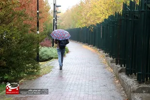 طراوت باران پاییزی در همدان