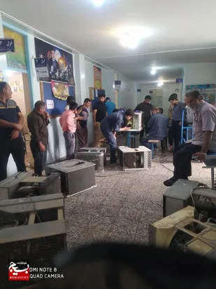 اردوی جهادی بسیجیان برق خوزستان در شهرشرافت شوشتر