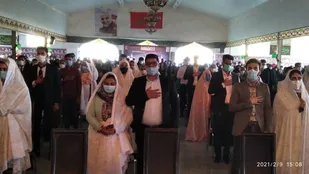 مراسم پیوند فاطمی 42 زوج در جیرفت