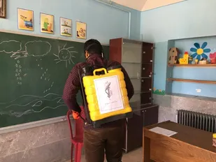 مدارس حوزه استحفاظی حوزه فتح ضدعفونی شد