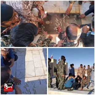 غبارروبی مزار شهدا با حضور بسیجیان در صبح جمعه