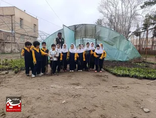 غرس ۳۰ اصله نهال توسط نونهالان مهدقرآنی شهیدباقری در صالح آباد
