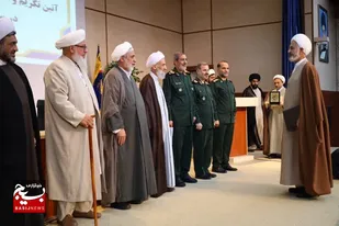 آئین تکریم و معارفه مسئول دفتر نمایندگی ولی فقیه در سپاه کربلا برگزار شد
