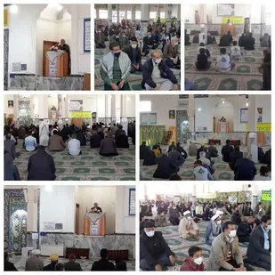حضور بسیجیان در نماز جمعه شهر سرایان به مناسبت هفته بسیج