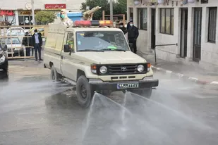 عملیات ضدعفونی و گندزدایی بیمارستان ۵ آذر گرگان