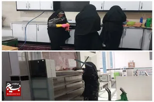مسجد جمعه سرخه به همت خواهران بسیجی نظافت شد