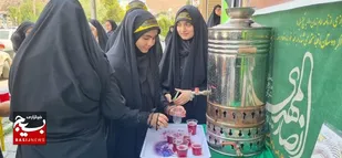 برپایی موکب دانش آموزی جا ماندگان اربعین در شهرستان فیروزکوه