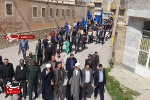 راهپیمایی روز قدس در شهر گیان نهاوند برگزار شد