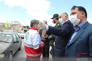 بازدید مسئولان از کنترل و نظارت بر مبادی ورودی ملایر