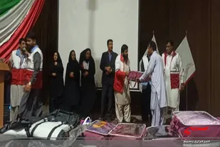 برگزاری همایش تجلیل از کارمندان بسیجی، امدادگران و نجاتگران بسیجی در ایرانشهر