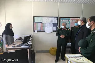 بازدید سردار فرجی از بیمارستان و مرکز واکسیناسیون فامنین