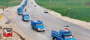 رژه نیسان سواران بسیجی صیدون به مناسبت ایام الله دهه فجر