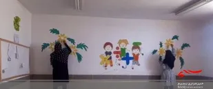 رنگ آمیزی مدرسه روستای فیروز آباد قاین توسط گروه جهادی شهید مطهری