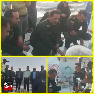 غبارروبی و عطرافشانی مزار مطهر شهید سعید مریدی به مناسبت گرامیداشت هفته نیروی انتظامی