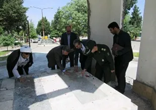 غبارروبی گلزارشهدای گمنام شهرستان گالیکش + تصاویر