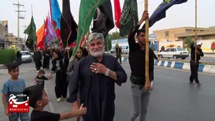 حرکت کاروان پیاده نورالحسین شهرستان رامهرمز به سمت کربلای معلی