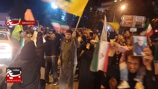 شادی مردم نیشابور در حمایت از وعده صادق ۲