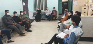 جلسه تعامل بسیج با مرکز بهداشت در روستاهای آبادان