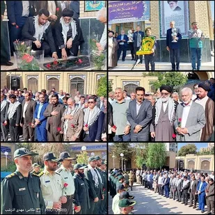 بمناسبت هفته دفاع مقدس مزار شهدای ورامین گلباران و عطرافشانی شد