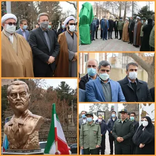 آیین رونمایی از سردیس سپهبد شهید حاج قاسم سلیمانی در شاهرود+ عکس