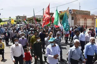 راهپیمایی روز جهانی قدس در شهر بهاباد برگزار شد