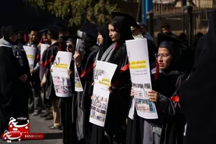 اجتماع بزرگ دانشجویان انقلابی مشهد به مناسبت سالگرد عملیات طوفان الاقصی