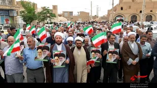 خروش نمازگزاران روزه دار اردستانی در حمایت از اقدام شورای عالی امنیت ملی