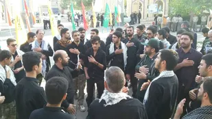 برپایی ایستگاه صلواتی و غبارروبی گلزار شهدا با حضور بسیجیان حوزه خاتم الانبیا(ص) شاهرود