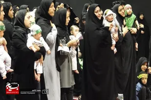 مراسم شیرخوارگان حسینی در حسینیه ثارالله همدان برگزار شد