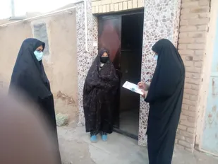 غربالگری کرونا  توسط پایگاه مقاومت ساجده در روستای سید آباد بافق