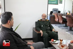 دیدار فرماندار شهرستان فردیس و فرمانده ناحیه مقاومت بسیج امام رضا (ع)، با فرمانده سپاه امام حسن مجتبی (ع) استان البرز