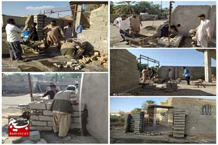 خدمات جهادی بسیجیان جهادگر شهرستان کنارک برای روستایی سعیداباد