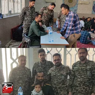 میز خدمت در مصلی نماز جمعه به مناسبت هفته بسیج و رزمایش جهادگران فاطمی ۳