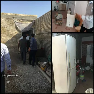 اهداء یخچال و آبگرمکن به خانواده ای نیازمند در منطقه محروم ملاشیه اهواز