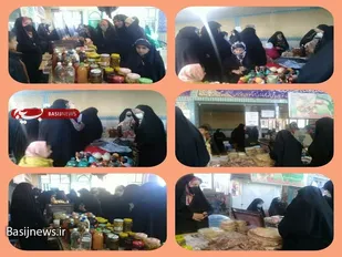 افتتاح نمایشگاه اقتصاد مقاومتی فروش محصولات خانگی و دستی توسط بانوان بسیجی