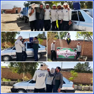 دیوارچینی مدرسه توسط دانشجویان برادر دانشگاه های زرند