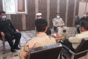 دیدار فرمانده مرزبانی و انتظامی گناوه با فرمانده سپاه این شهرستان