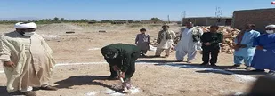 کلنگ زنی یک مدرسه و یک باب حسینیه