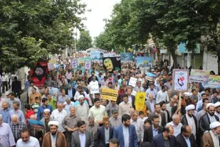 ندای مرگ بر امریکا و مرگ براسرائیل در شهرستان ولایتمدار علی آباد
