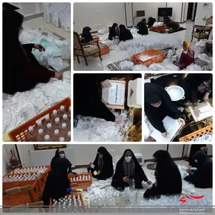 تهیه دستکش های یکبار مصرف توسط گروه جهادی شهید میثم عبدالله زاده آران و بیدگل