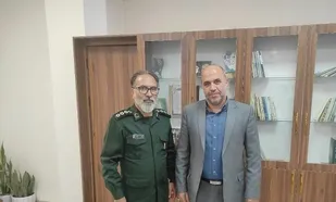 دیدار فرمانده حوزه بسیج ادارات با جانشین سپاه ناحیه حضرت روح الله (ره)