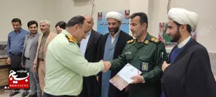 دیدار صمیمانه جانشین ناحیه مقاومت بسیج گتوندبا فرمانده انتظامی شهرستان به مناسبت هفته فراجا