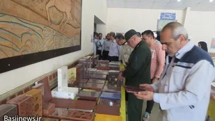 افتتاح نمایشگاه کتاب و صنایع دستی به مناسبت گرامیداشت هفته بسیج در خارگ