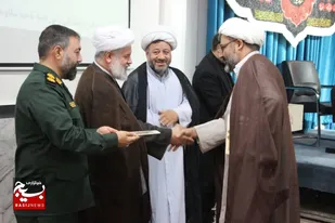 آئین تکریم و معارفه مسئول دفتر نمایندگی ولی فقیه ناحیه مقاومت بسیج ساوجبلاغ برگزار شد