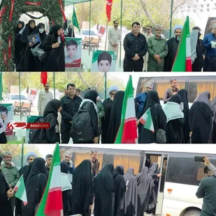 بدرقه کاروان خواهران شهرستان میناب برای اعزام به مراسم تشییع پیکر مطهر  رهبرشهید