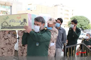 مراسم وداع با شهید محمدرضا قانعی در سپاه ناحیه مالک اشتر