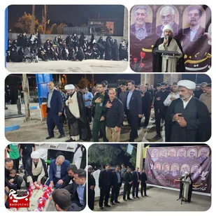 مراسم نصب پرچم عزای حسینی در شهر گتوند