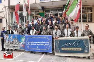 حضور باشکوه گردان بیت&zwnj;المقدس بسیج کارمندان در نمایش اقتدار بسیجیان زاهدان